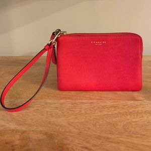 COACH Corner Zip Wristlet Leather